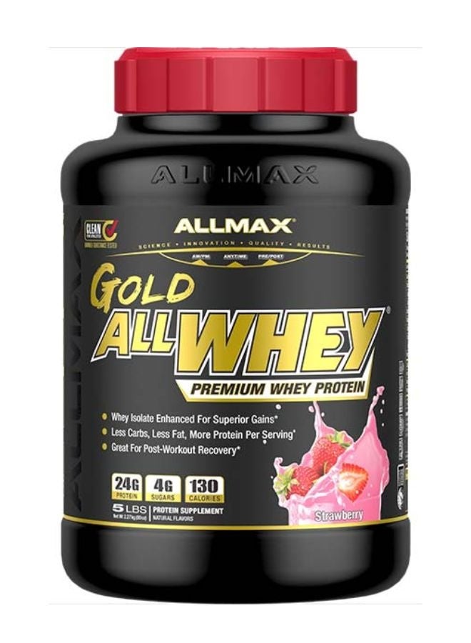 Allmax Gold Allwhey Premium Whey Protein Powder Strawberry Flavour 5LB